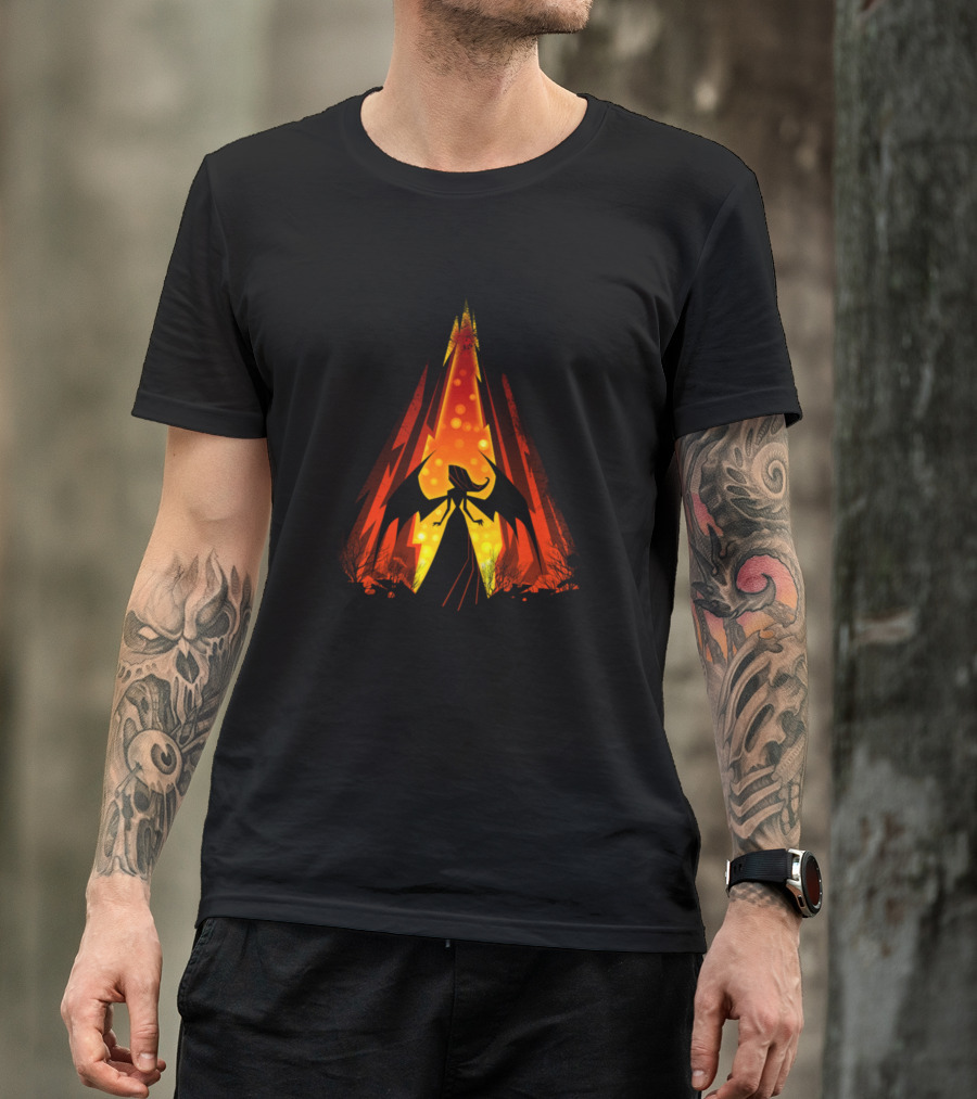 The Hell Demons Silhouette With Fiery Background T-Shirt