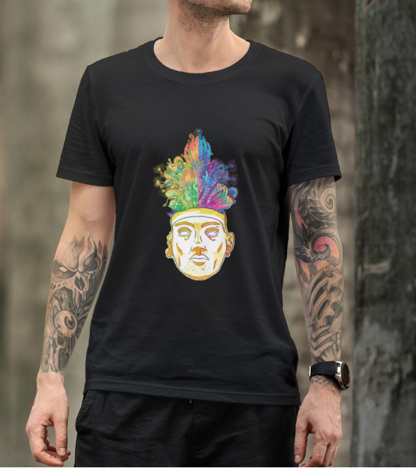 Unique Organic Hair Colorful Feathered Headpiece T-Shirt