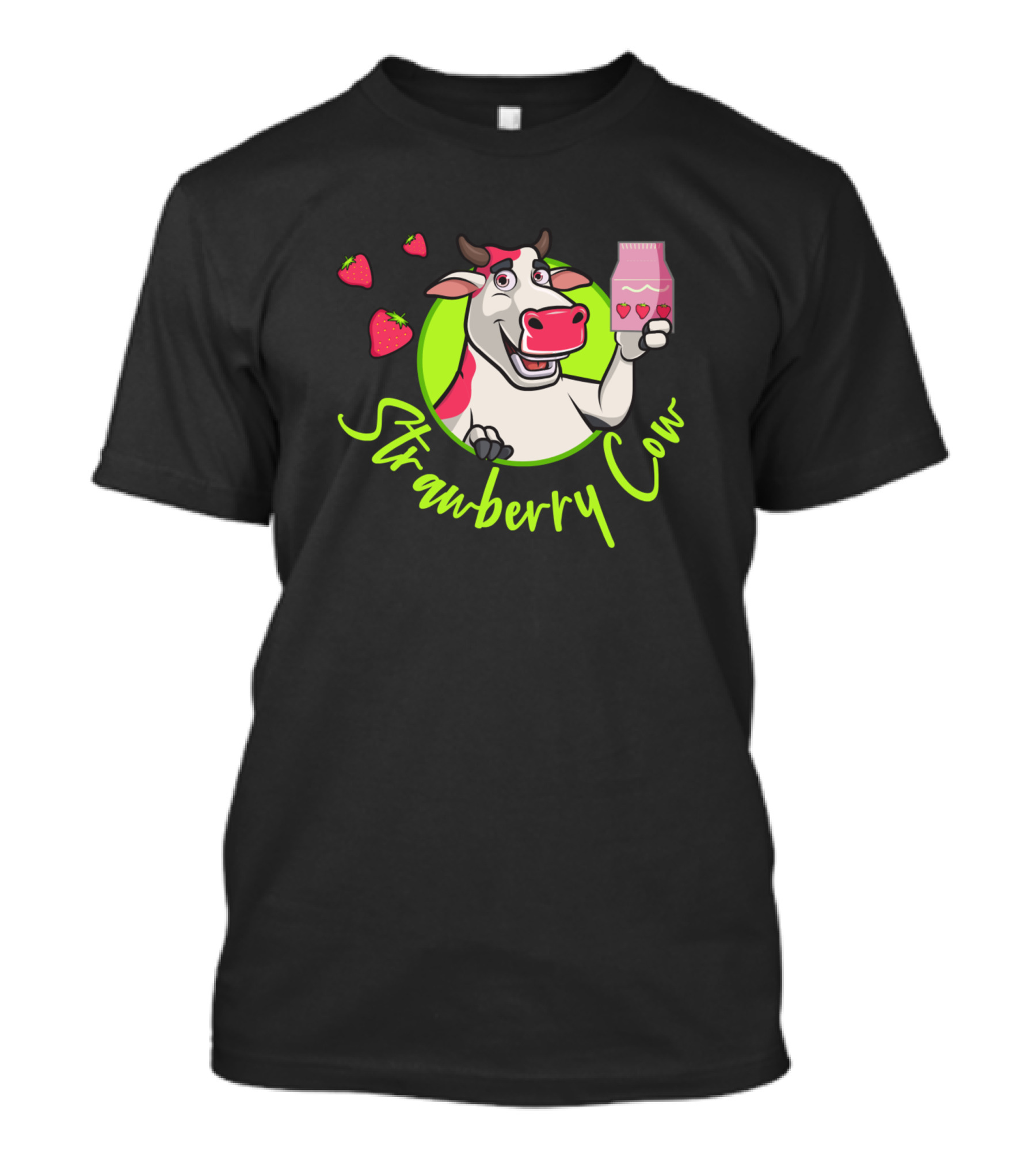 Strawberry Cow Song With Milk And Strawberries T-Shirt