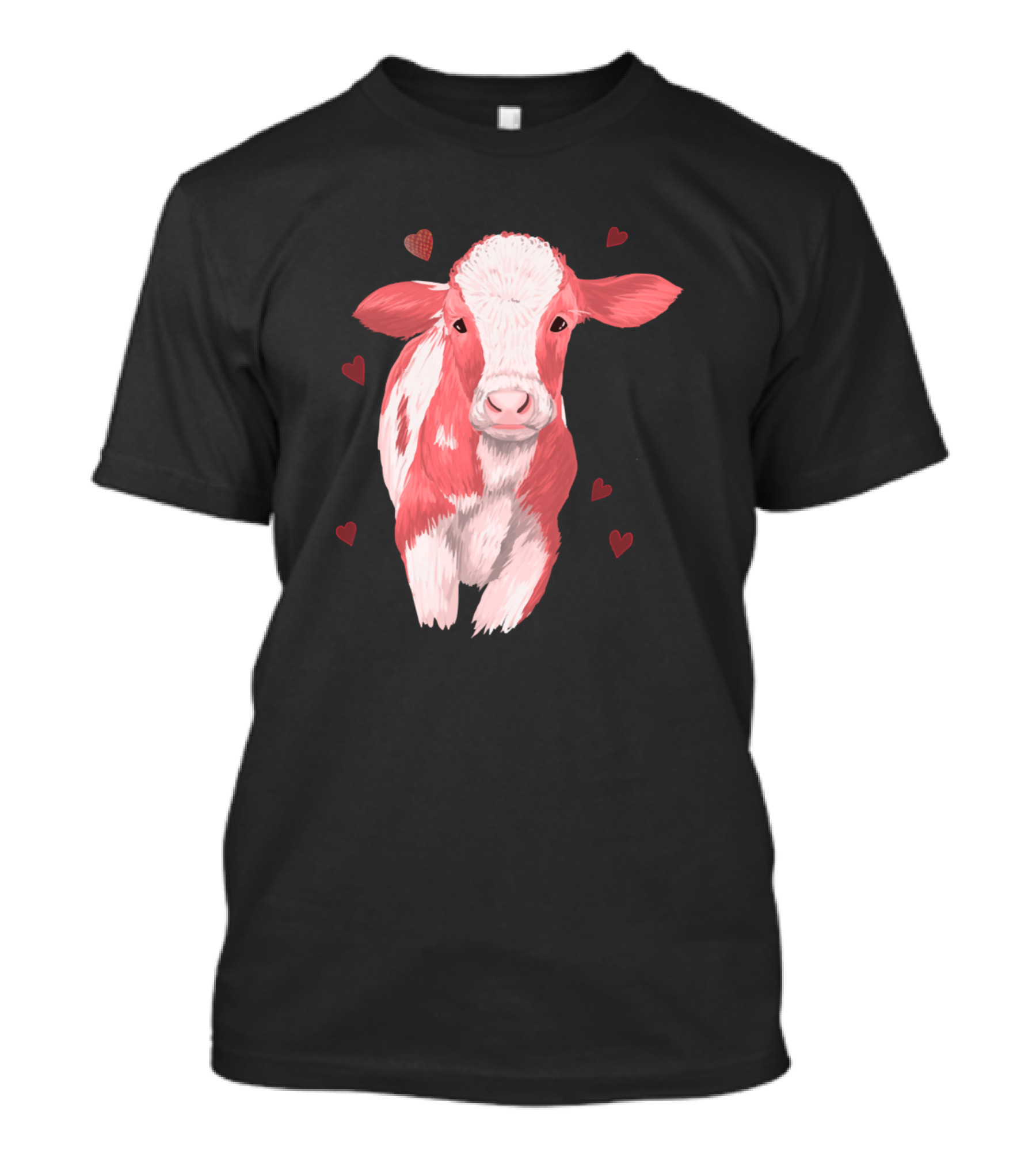 Cows Strawberry Milk Cow 189 Hearts Farming T-Shirt