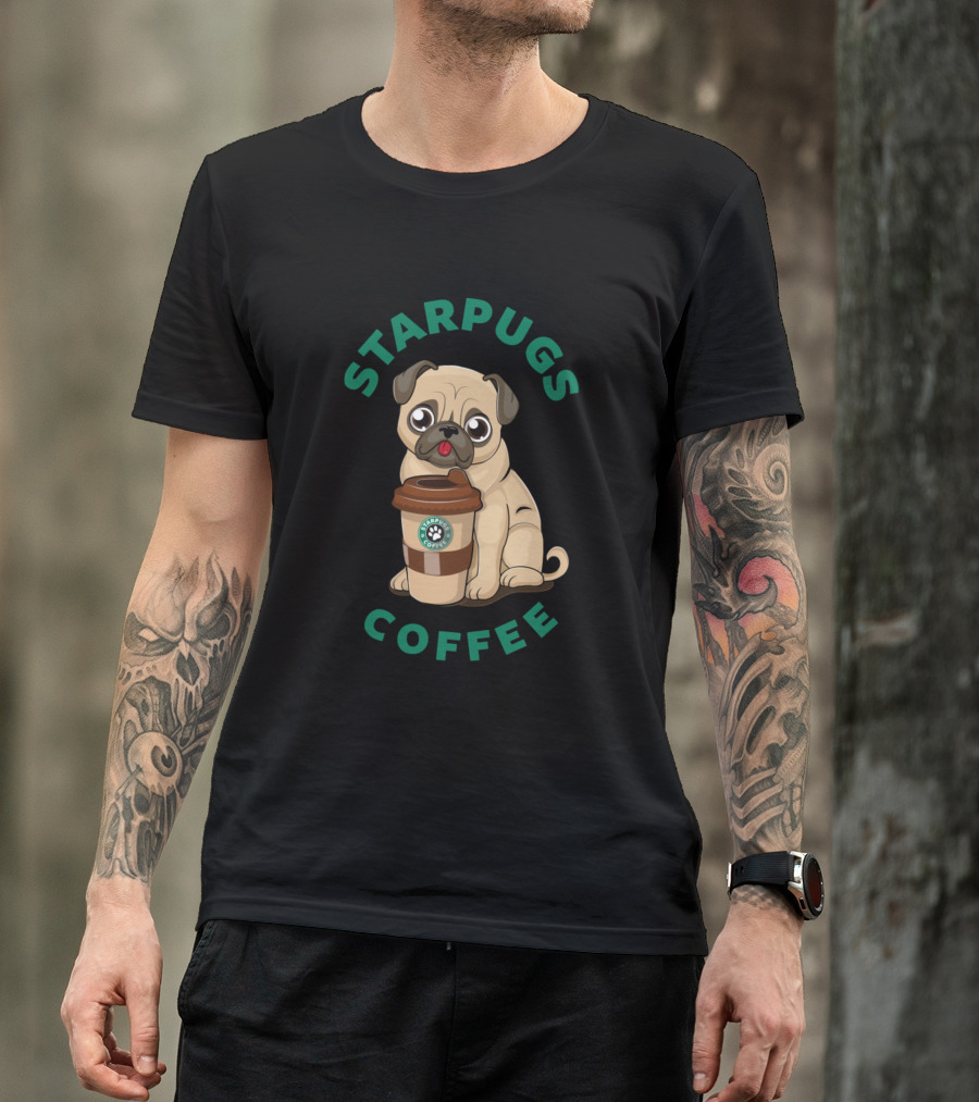 Starpugs Coffee Cafe De Pugs Dogs T-Shirt