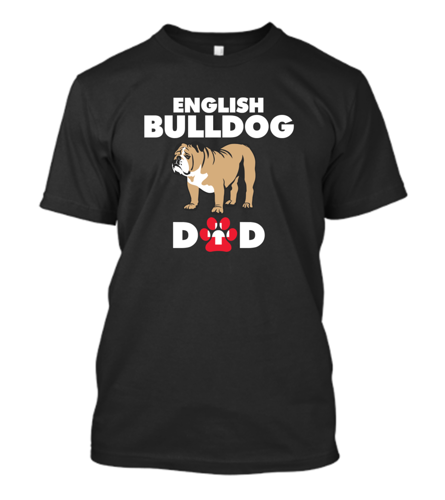 English Bulldog Dad Paw Prints T-Shirt