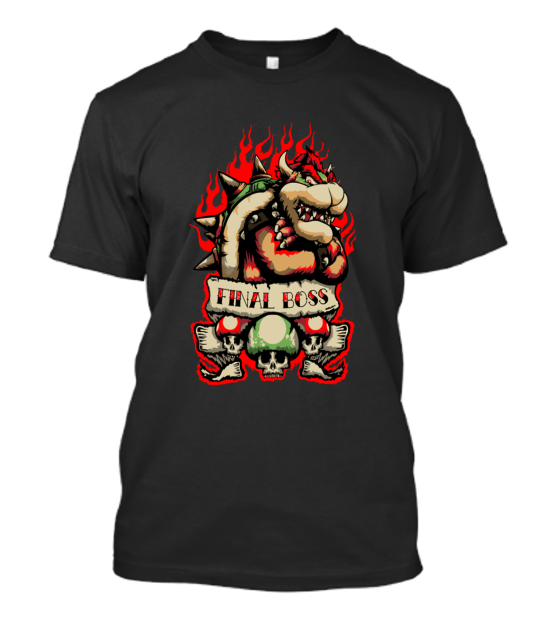 Final Boss Bowser Flames And Skulls T-Shirt