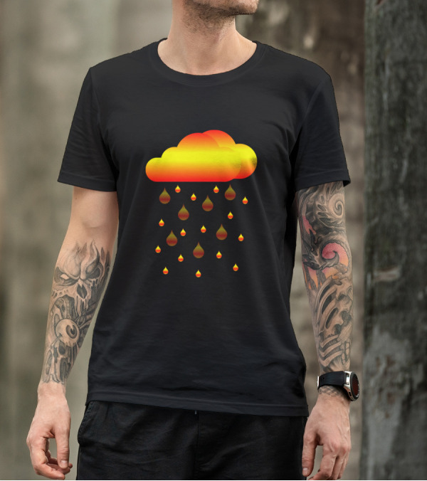 Fire Rain And Cloud Fiery Drops T-Shirt