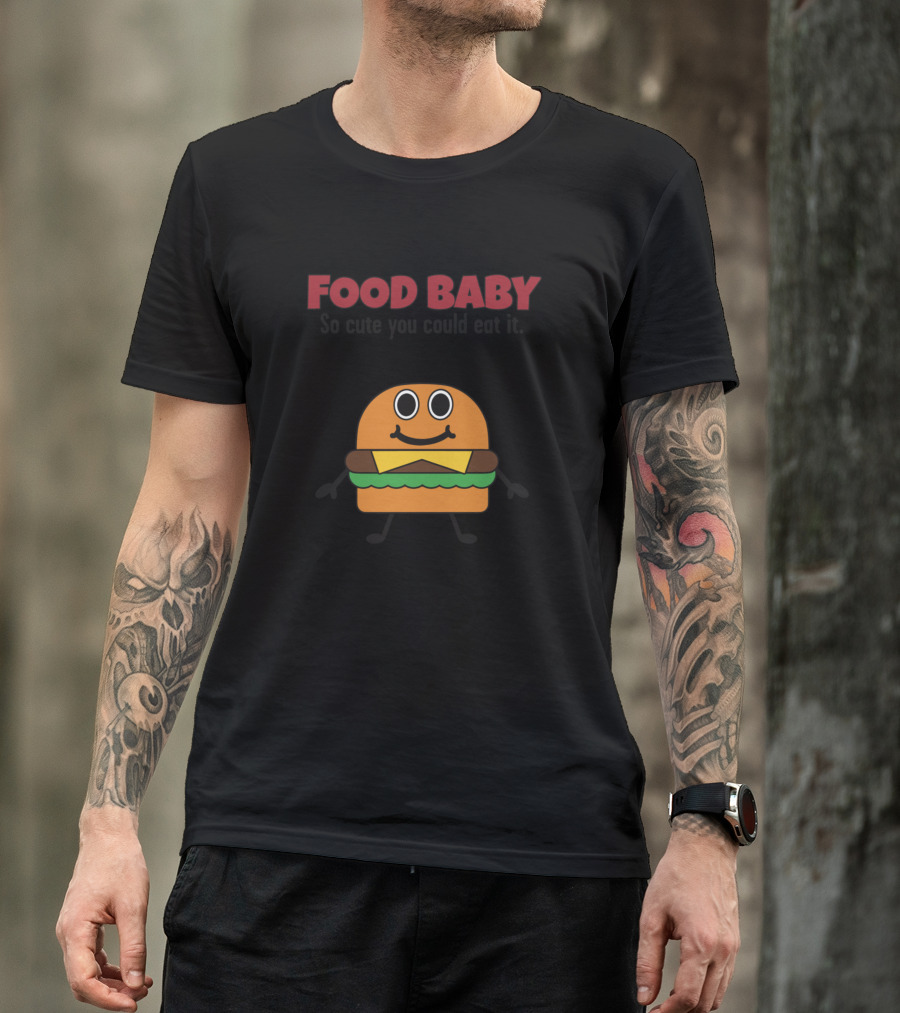 FOOD BABY So Cute You Could Eat It Burger Character T-Shirt