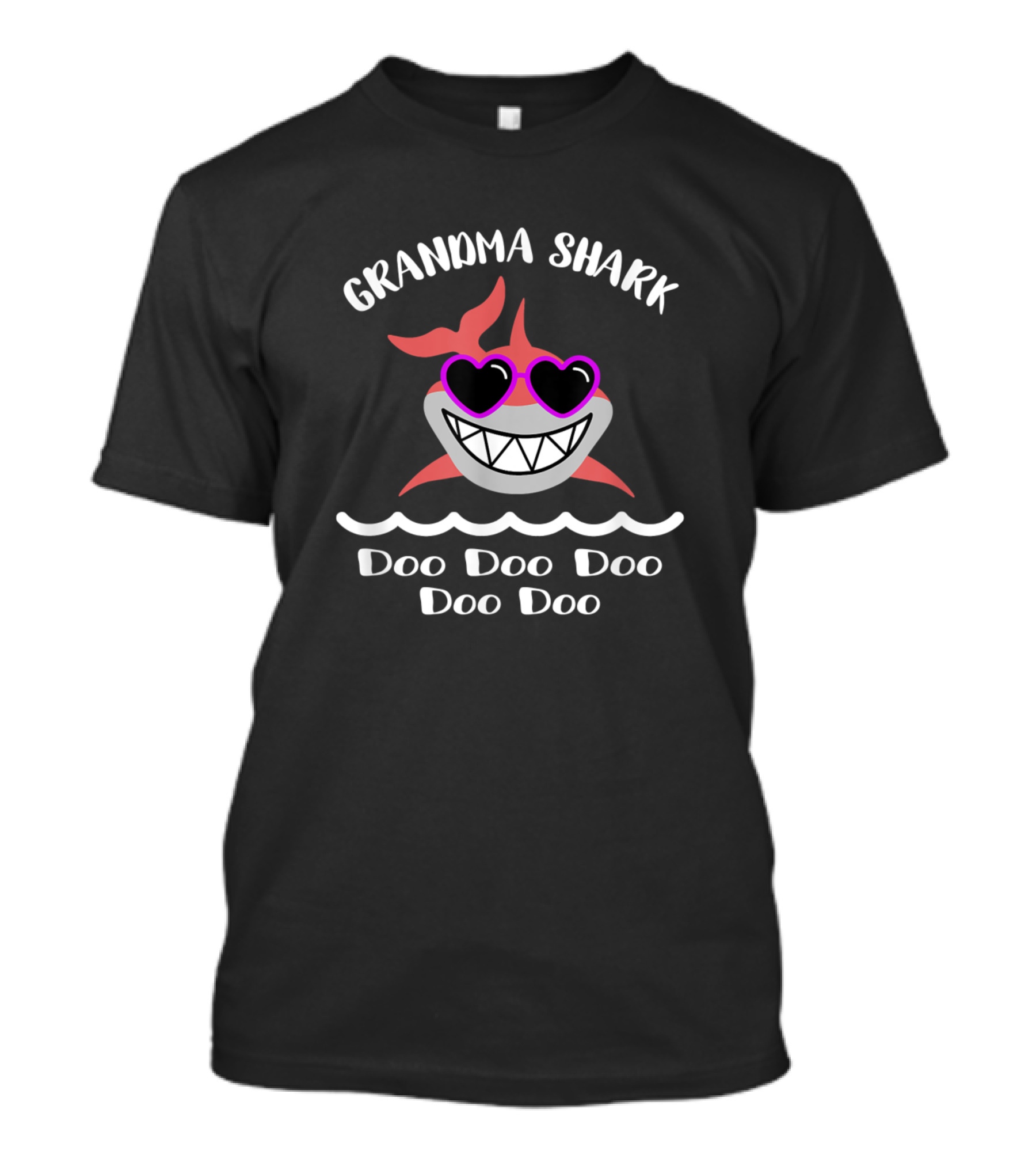 Grandma Shark Doo Doo Doo Doo Doo Heart Sunglasses T-Shirt