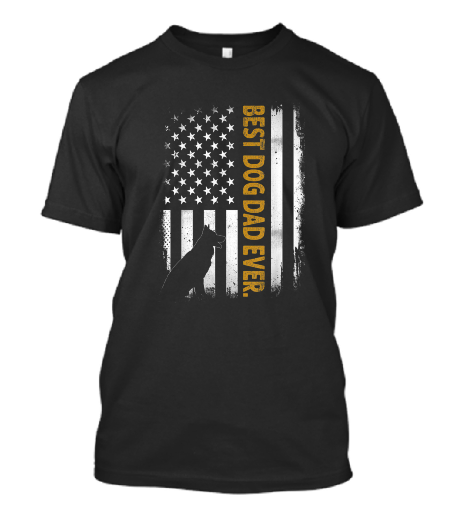 Best Dog Dad Ever German Shepherd American Flag T-Shirt