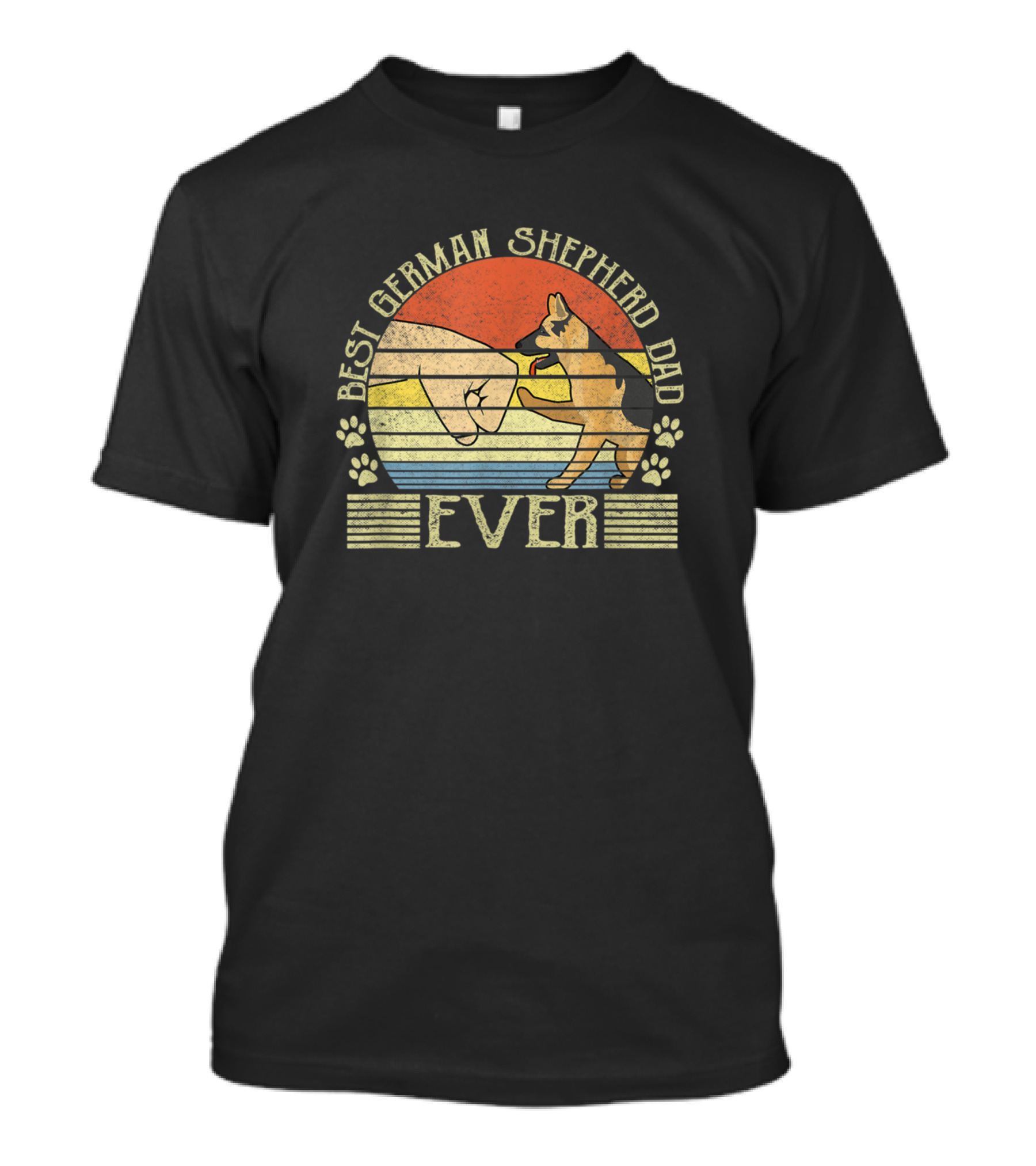 Best German Shepherd Dad Ever Retro Fist Bump T-Shirt