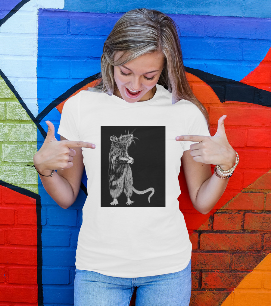 Whiskers Black And White Rodent T-Shirt