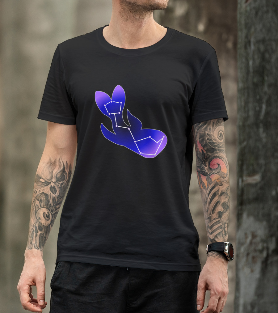Constellation Whale Silhouette With Stars T-Shirt
