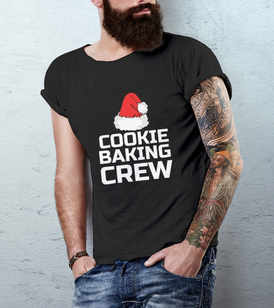 Cookie Baking Crew Funny Christmas Gingerbread Santa Hat T-Shirt