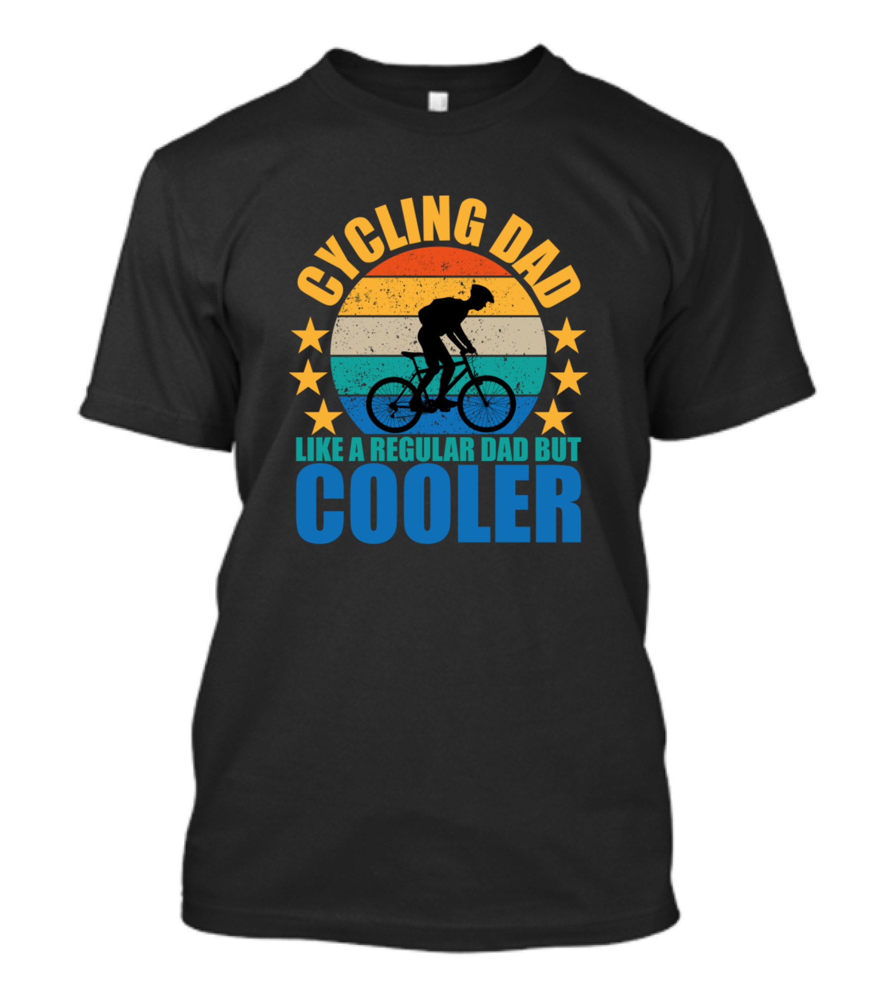 Cycling Dad Like A Regular Dad But Cooler Vintage Sunset T-Shirt