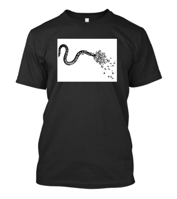 Dissonance Flag Serpent With Blossoming Tree And Falling Leaves T-Shirt