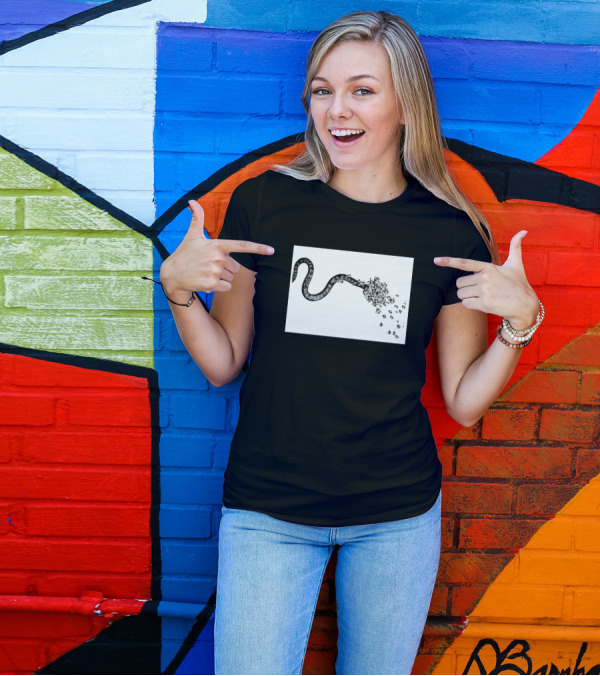 Dissonance Flag Serpent With Blossoming Tree And Falling Leaves T-Shirt