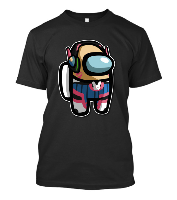 Dva Among Us Crossover Skin With Bunny Iconics T-Shirt