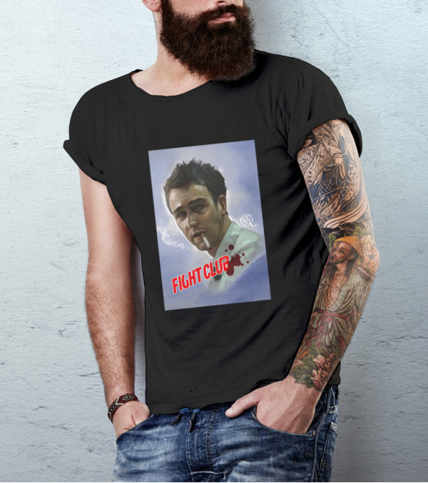 Fight Club Smoke Portrait With Bruised Face T-Shirt