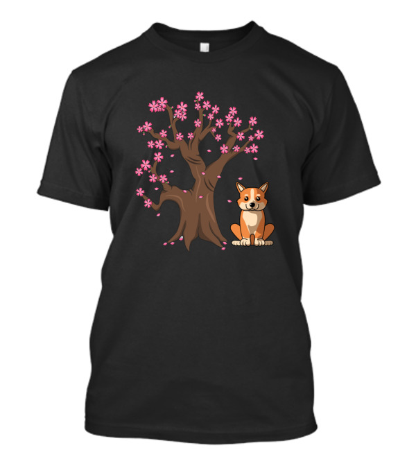 French Bulldog Dog Love R Japanese Cherry Blossom Tree T-Shirt