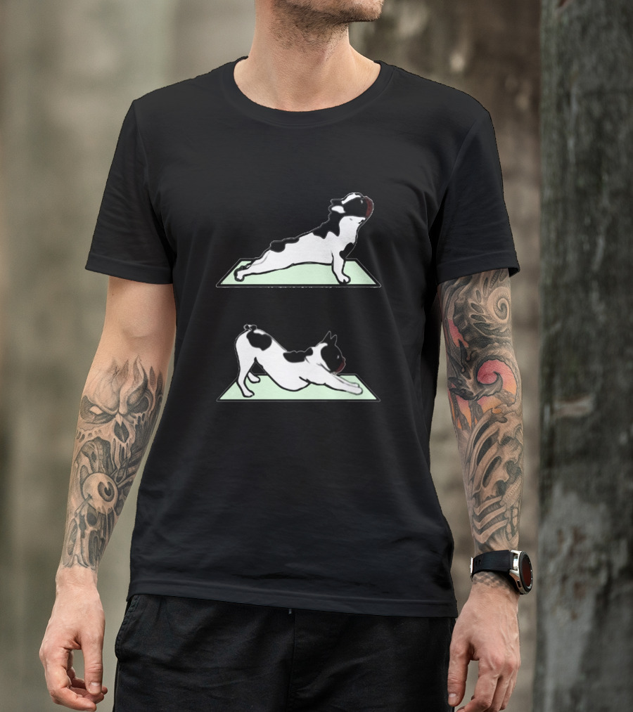 French Bulldog Yoga Inhale Exhale Mat Stretching Poses T-Shirt