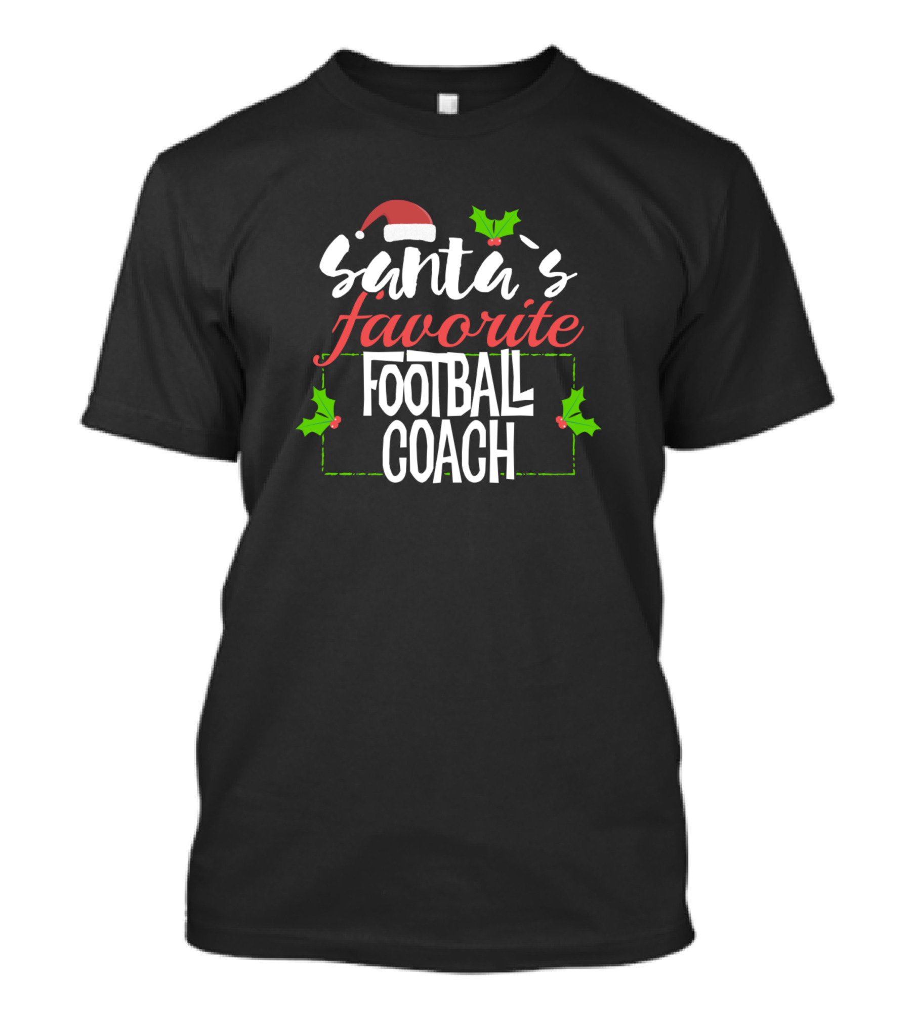 Santa's Favorite Football Coach Christmas Holiday Humor T-Shirt