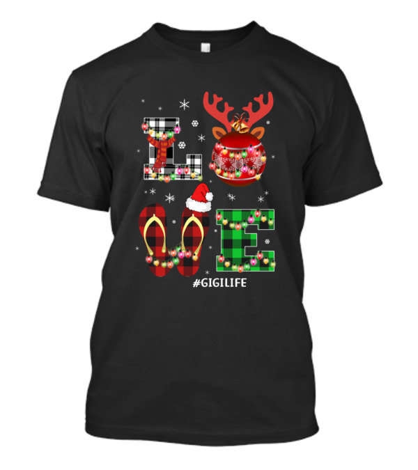 Gigi Love Christmas Reindeer Ornament Gigilife T-Shirt