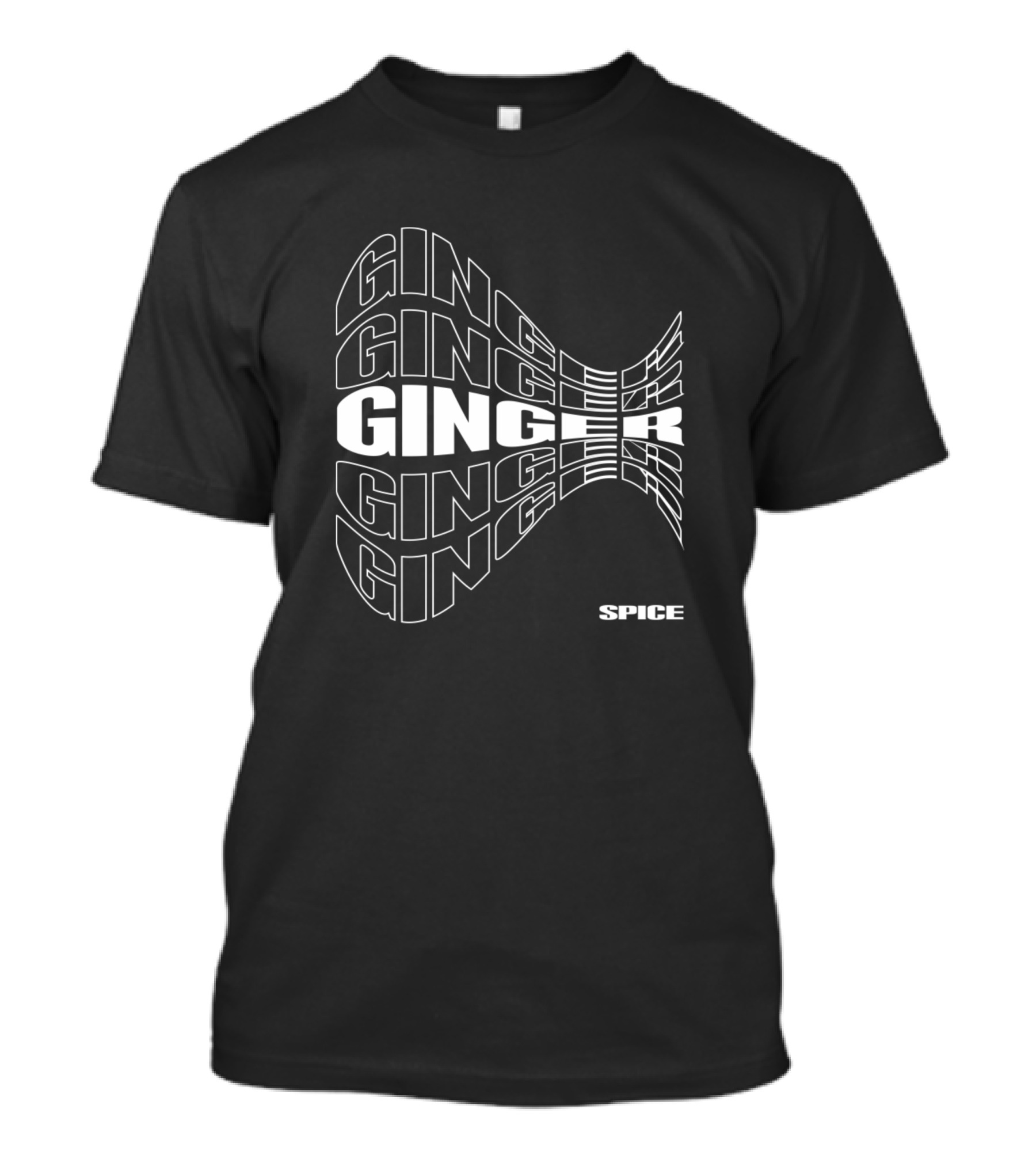 Ginger Spice Optical Illusion Distorted Text T-Shirt