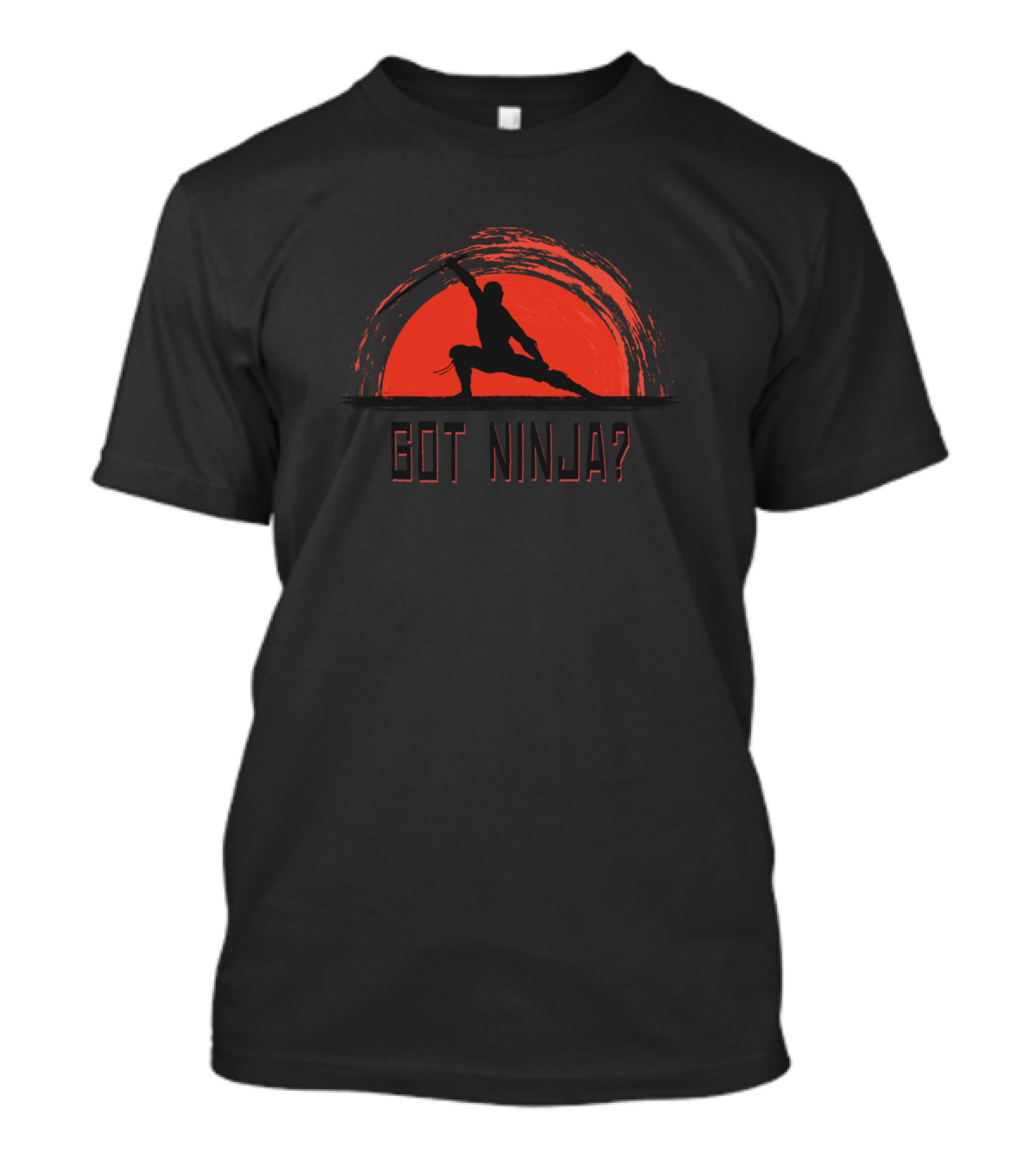 Got Ninja Silhouette With Red Sun Background T-Shirt