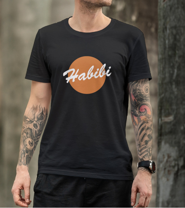 Habibi Script With Orange Circle T-Shirt
