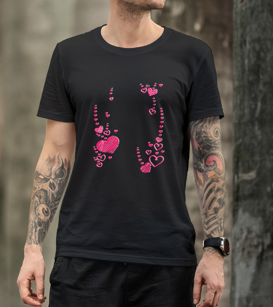 Valentine Heart Love Pattern Beautiful Figures T-Shirt