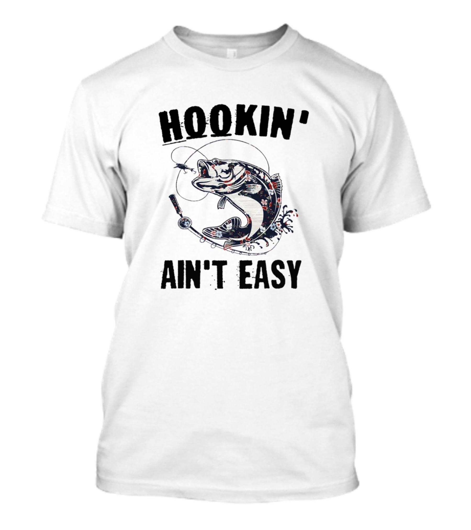 Hookin' Ain't Easy Patriotic Fish T-Shirt