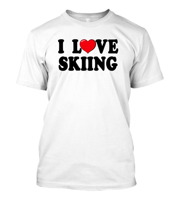 I Love ❤️ Skiing Typography T-Shirt