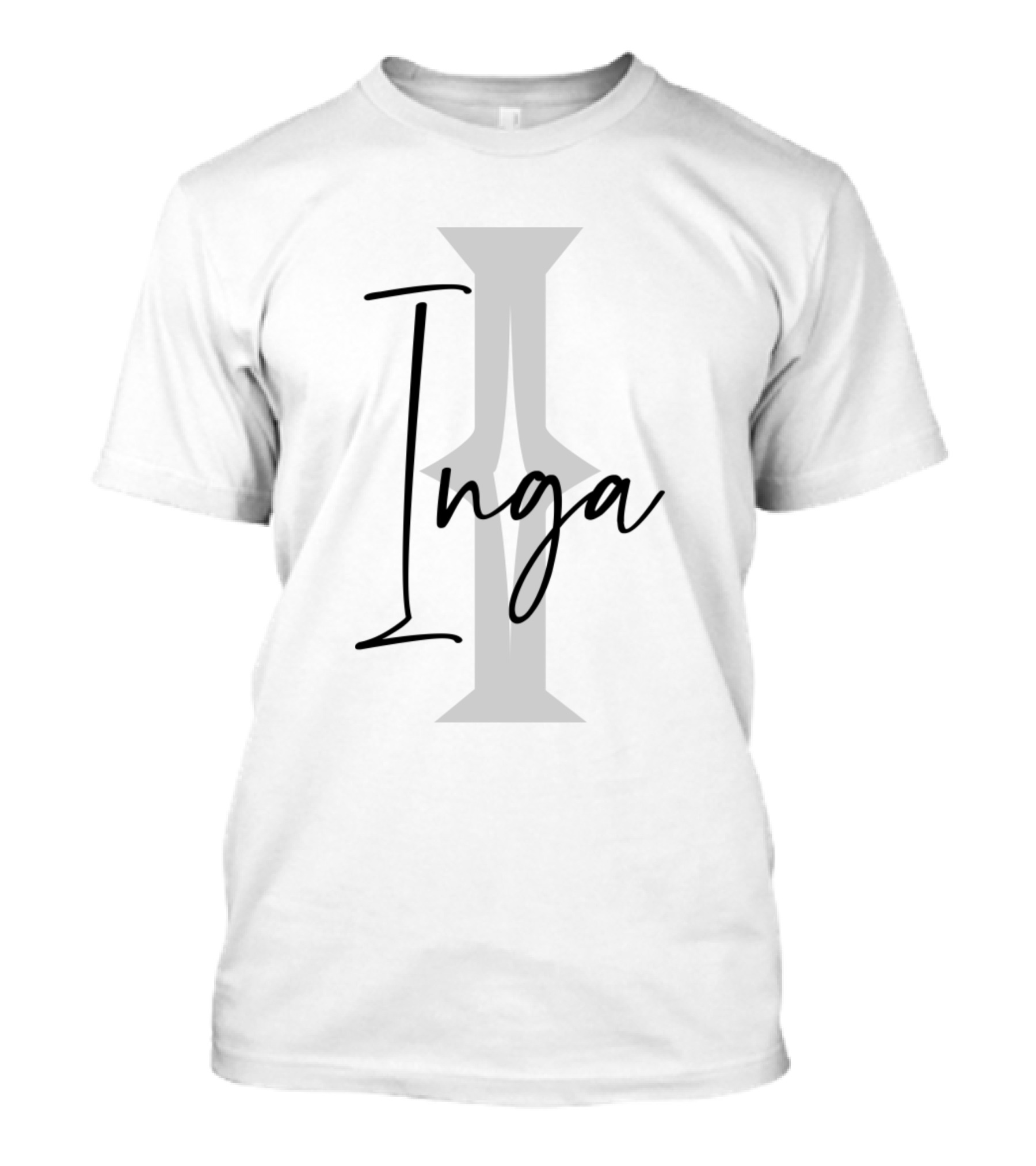 Inga Monogram Style Initial I With Cursive Overlay T-Shirt