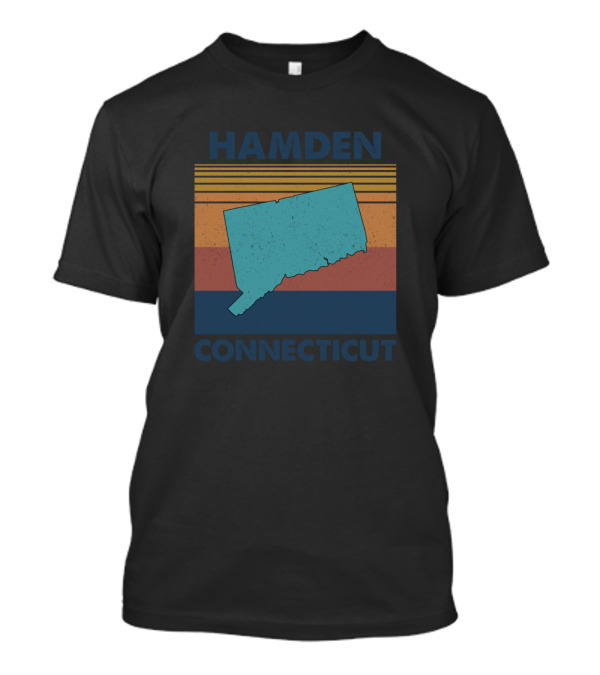 Hamden Connecticut Vintage Map Stripes T-Shirt