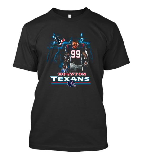 Houston Texans JJ Watt Number 99 Lightning Football T-Shirt