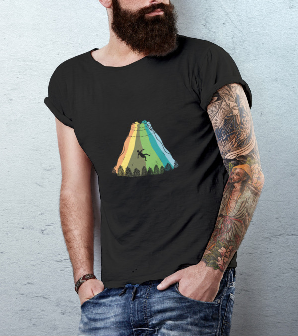 Humans Make Great Pets UFO Alien Abduction Rainbow Beam T-Shirt