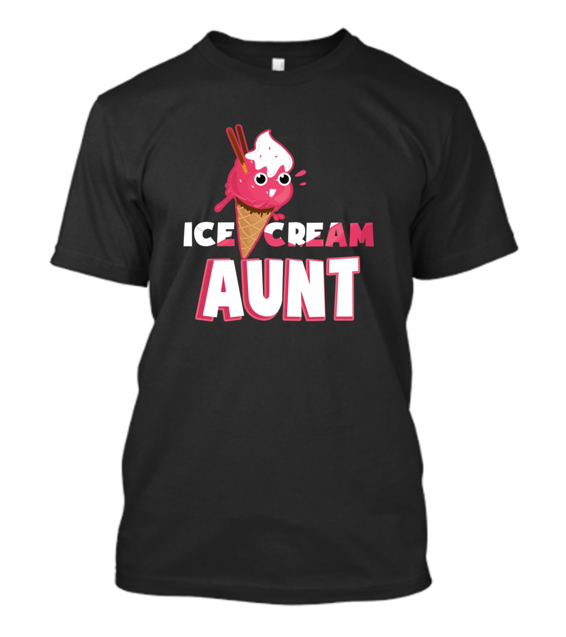 Ice Cream Aunt Cute Pink Ice Cream Cone T-Shirt