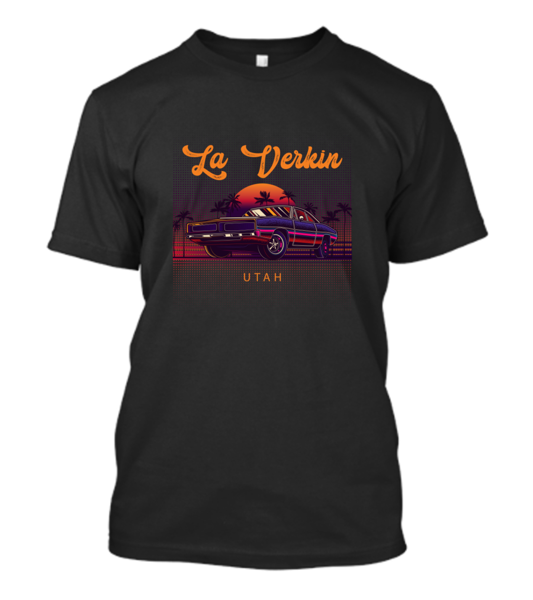La Verkin Utah Vintage Muscle Cars Sunset Palm Trees T-Shirt