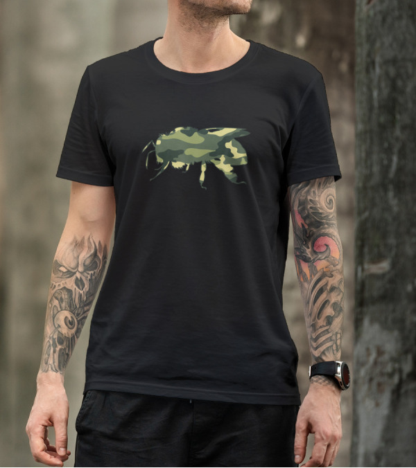Military Camouflage Bee Insect Wasp Ant Vet Print T-Shirt