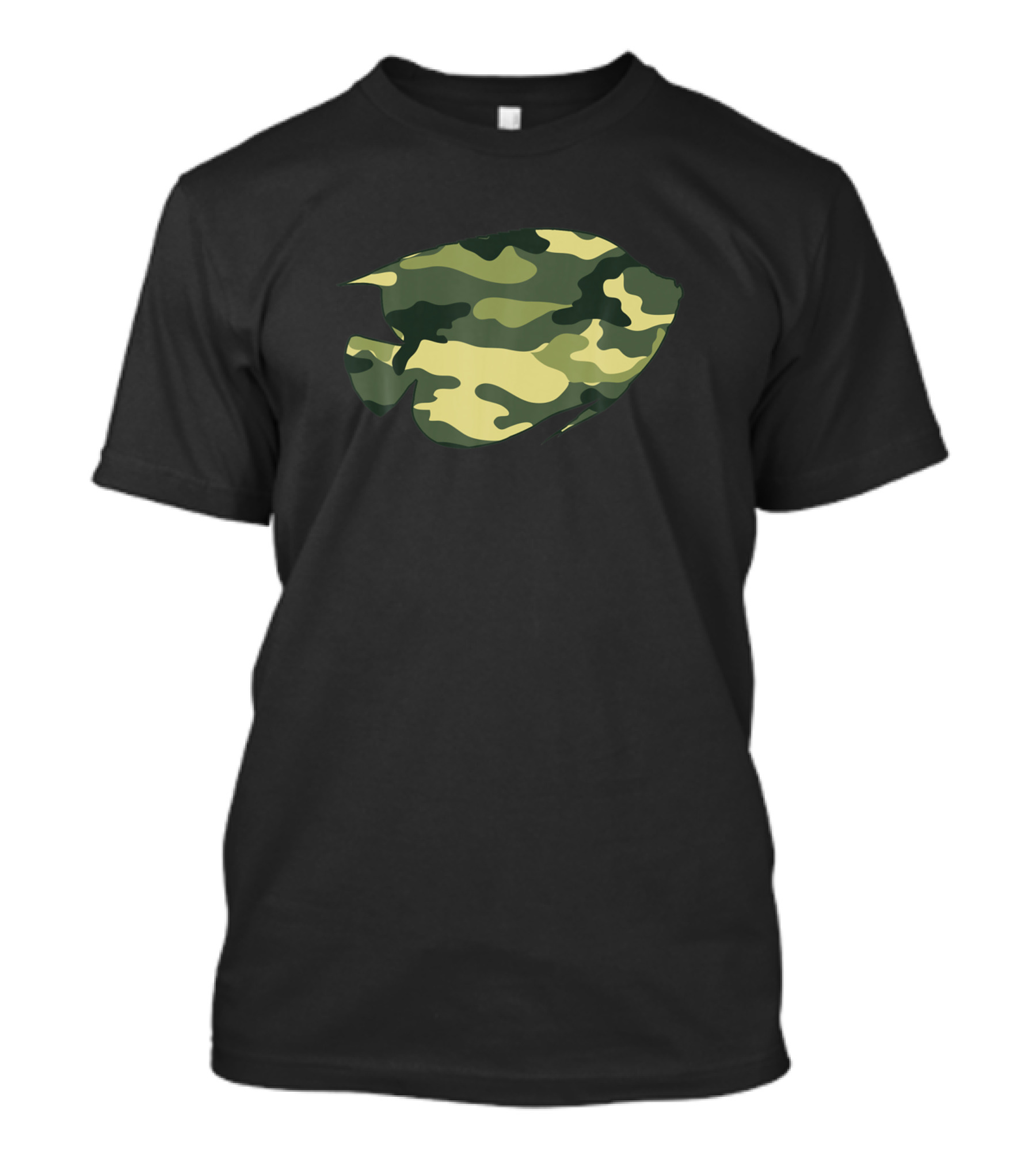 Military Cichlid Camo Angelfish Print Us Men Veter T-Shirt