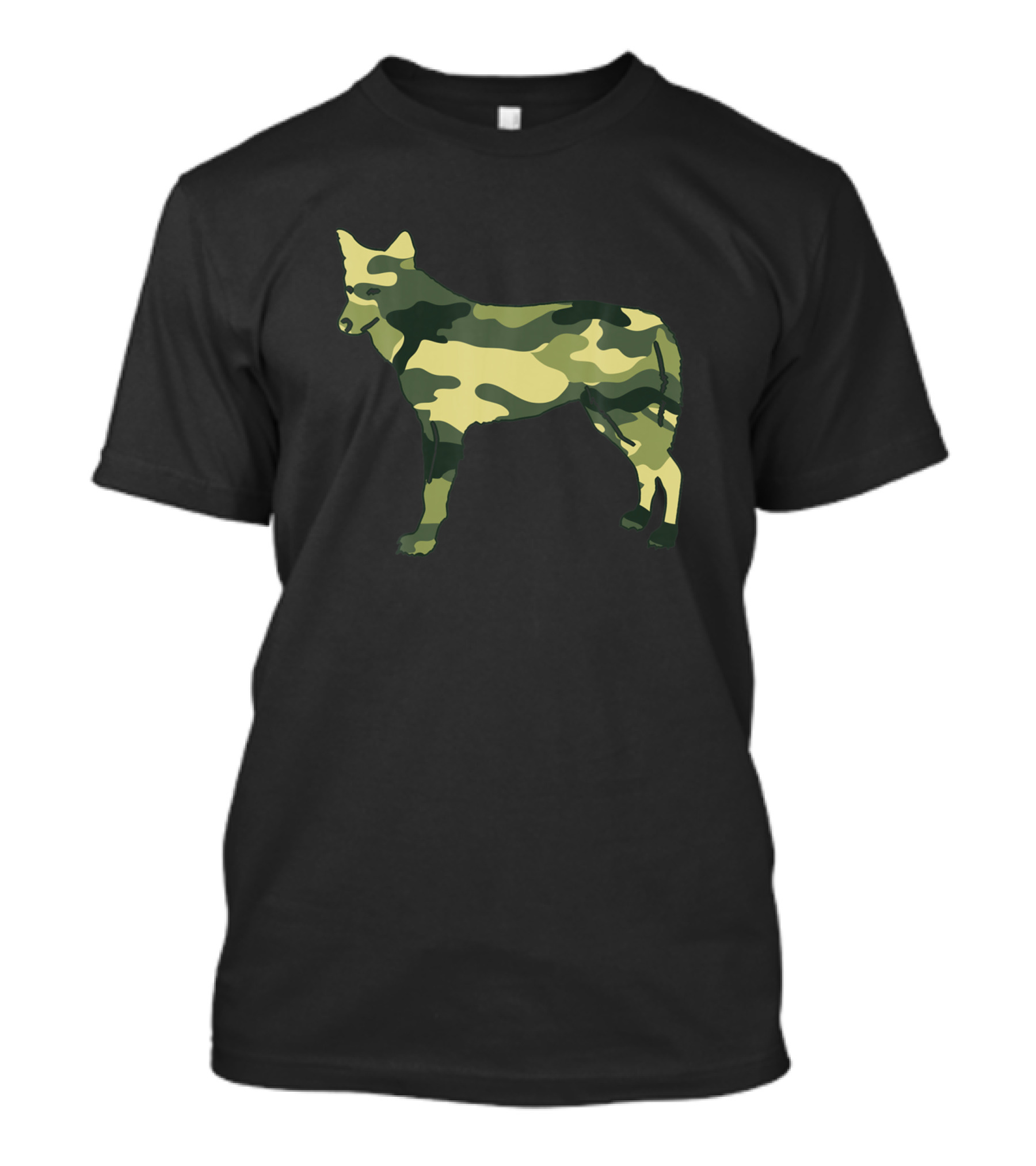 Military Coyote Camo US Wolf Pup Veteran Print T-Shirt