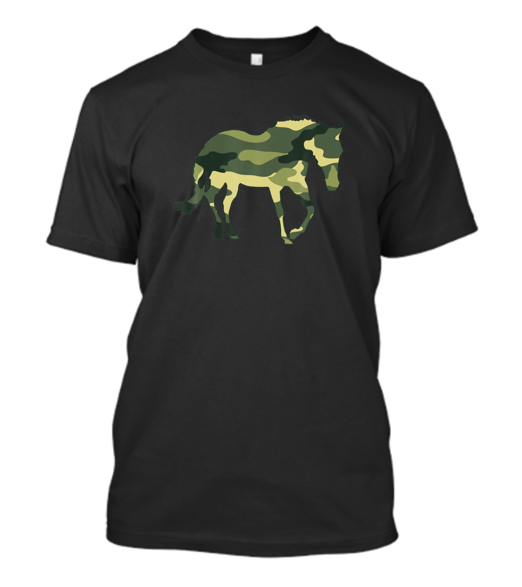 Military Camo Horse Print Mare Pony T-Shirt