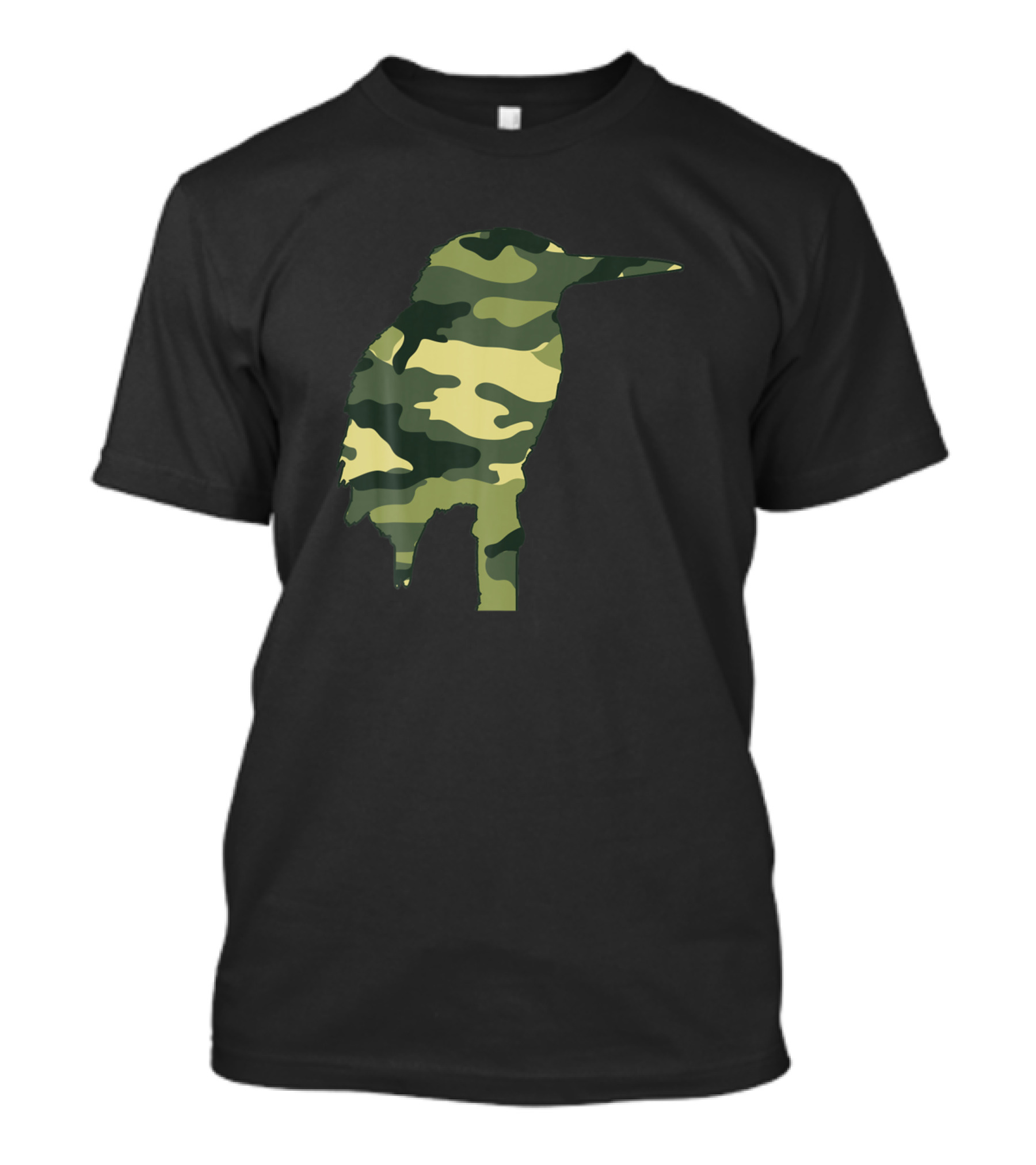 Military Kingfisher Camo Bird Print US Veteran Men T-Shirt