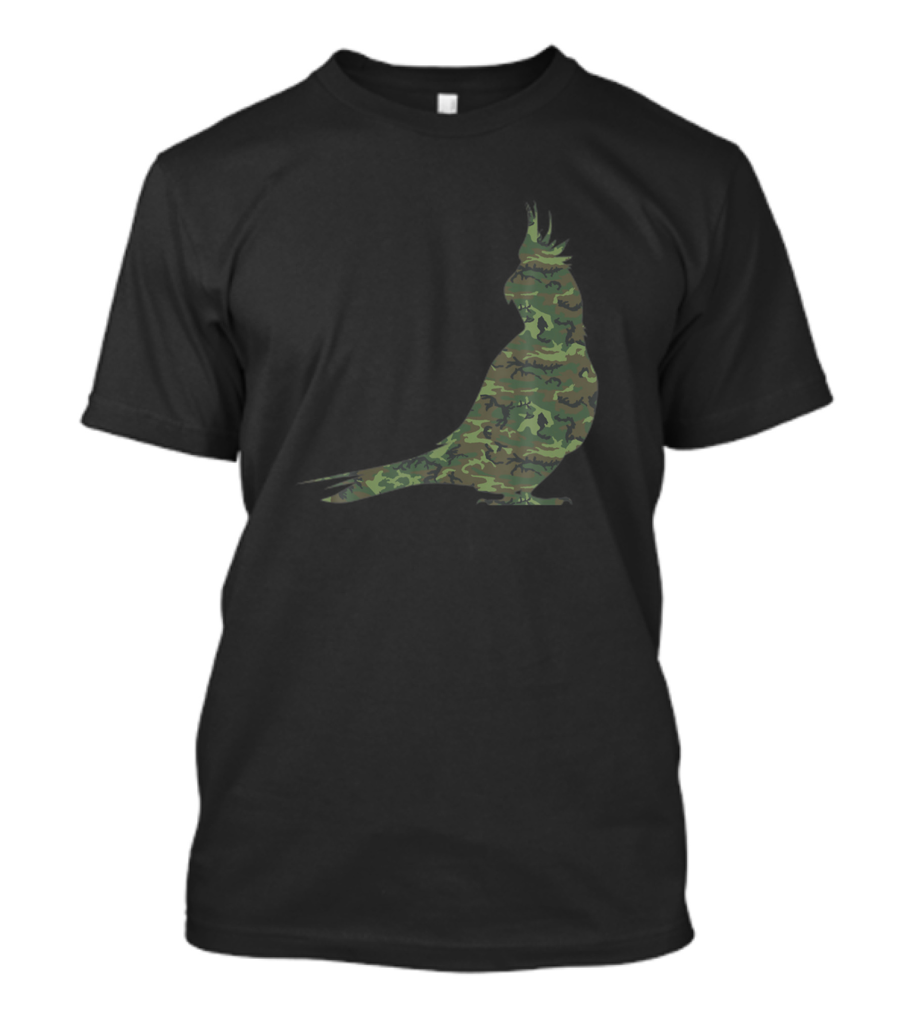 Military Camo Parrot Print US Parrakeet Veteran T-Shirt