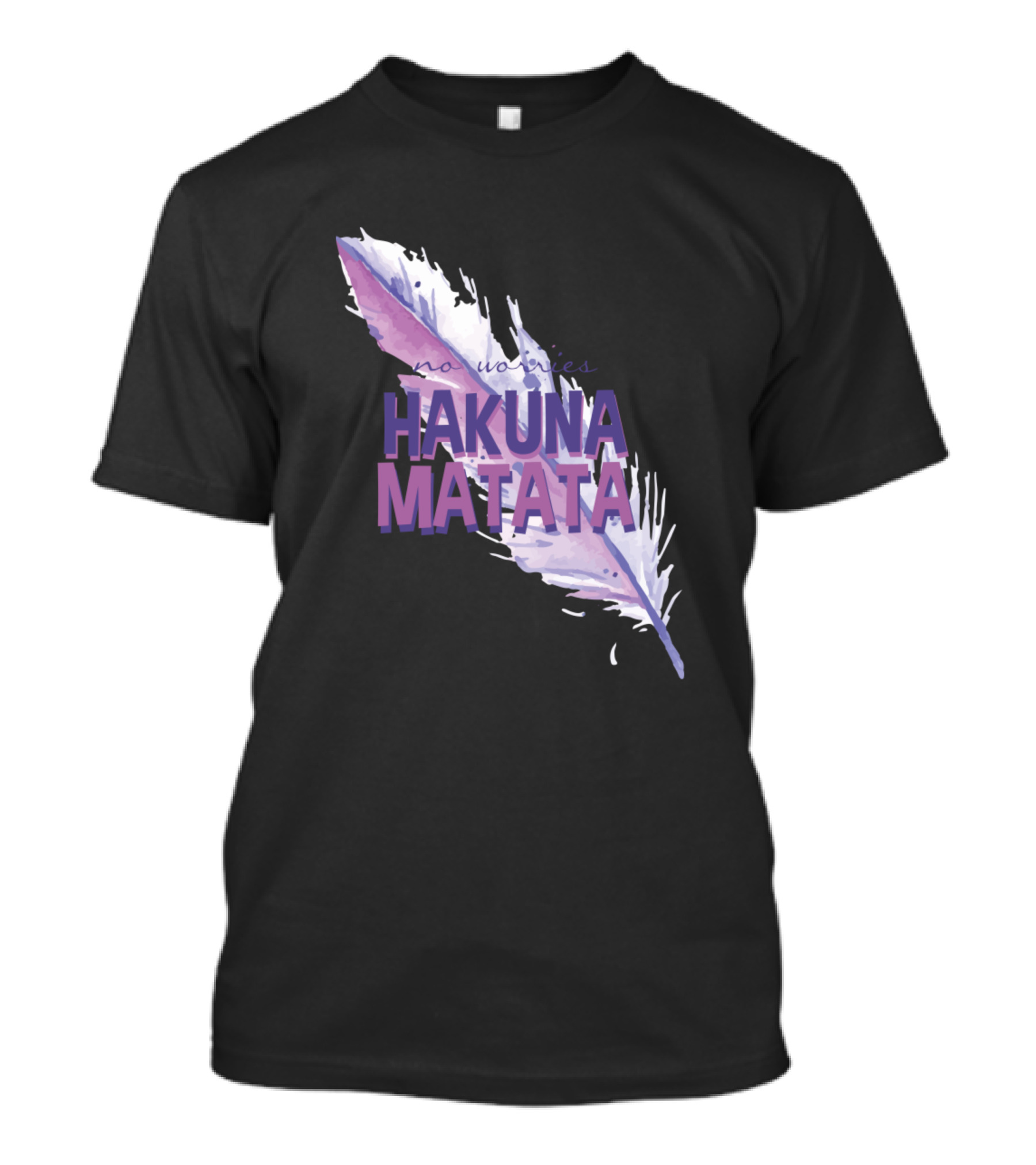 No Worries Hakuna Matata Purple Feather T-Shirt
