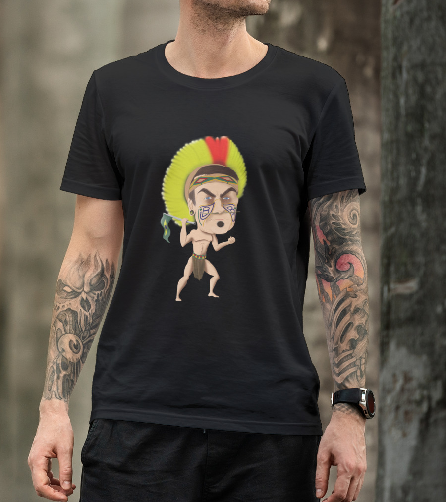 Origens De Jair Caricature With Tribal Headdress And Face Paint T-Shirt