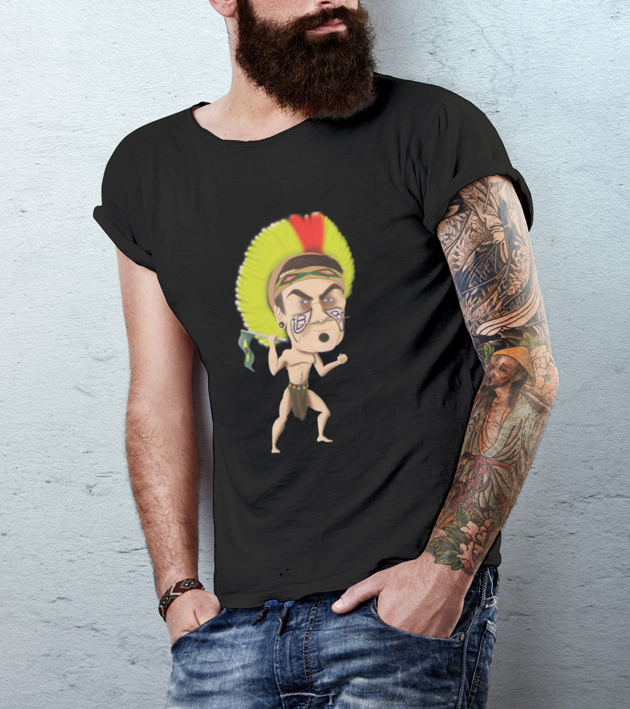 Origens De Jair Caricature With Tribal Headdress And Face Paint T-Shirt