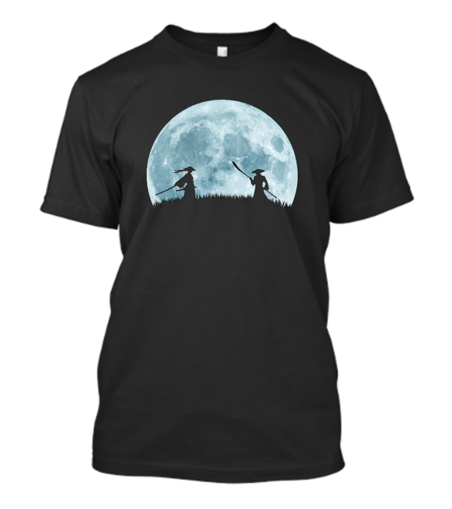 Samurai Fight Under Full Moon Duel T-Shirt
