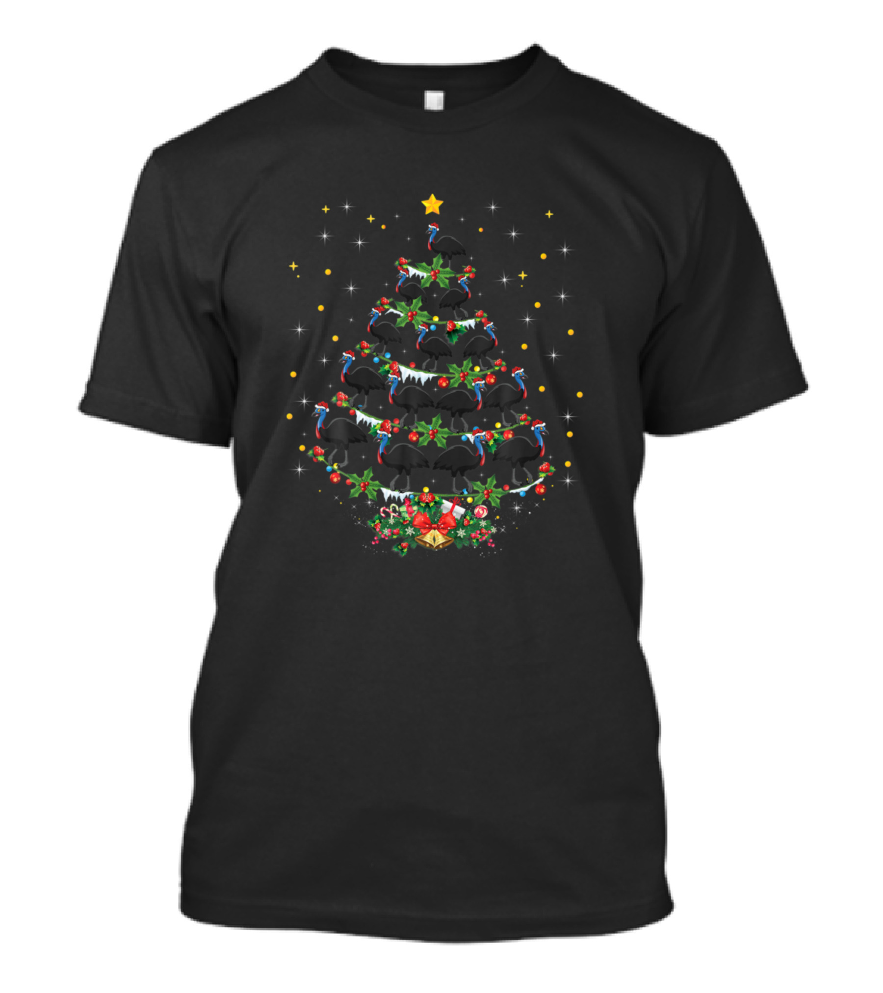 Santa Cassowary Bird Christmas Tree Xmas Cassowary T-Shirt