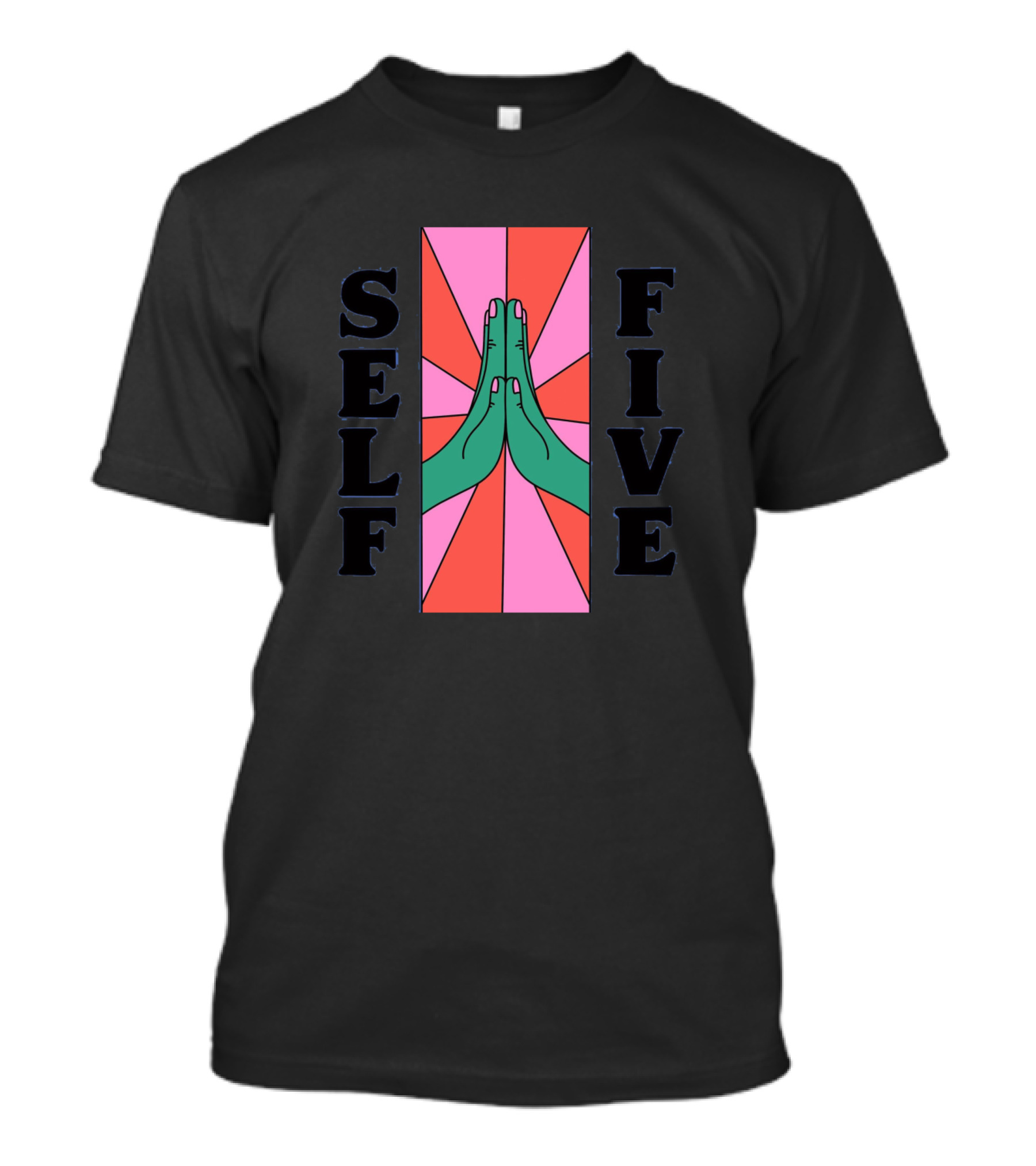 SELF FIVE Hands In Vibrant Geometric Colors T-Shirt