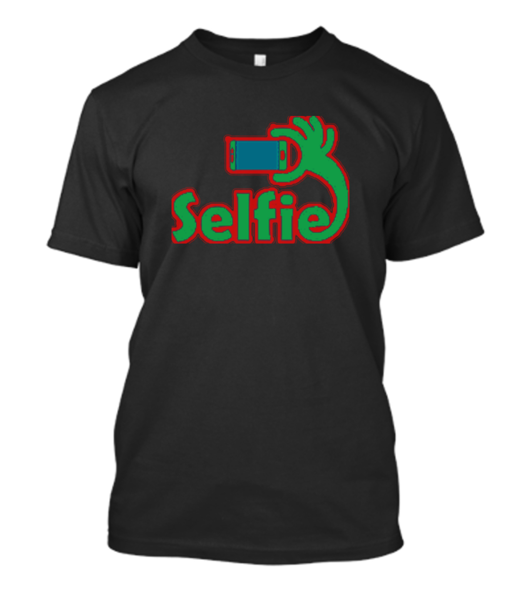 Selfie Hand Phone Typography T-Shirt