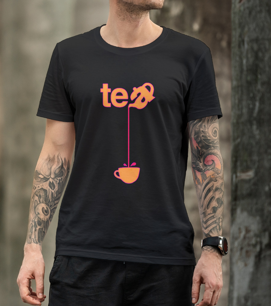 Tea Pouring Into Cup Lettering Text Creativity T-Shirt